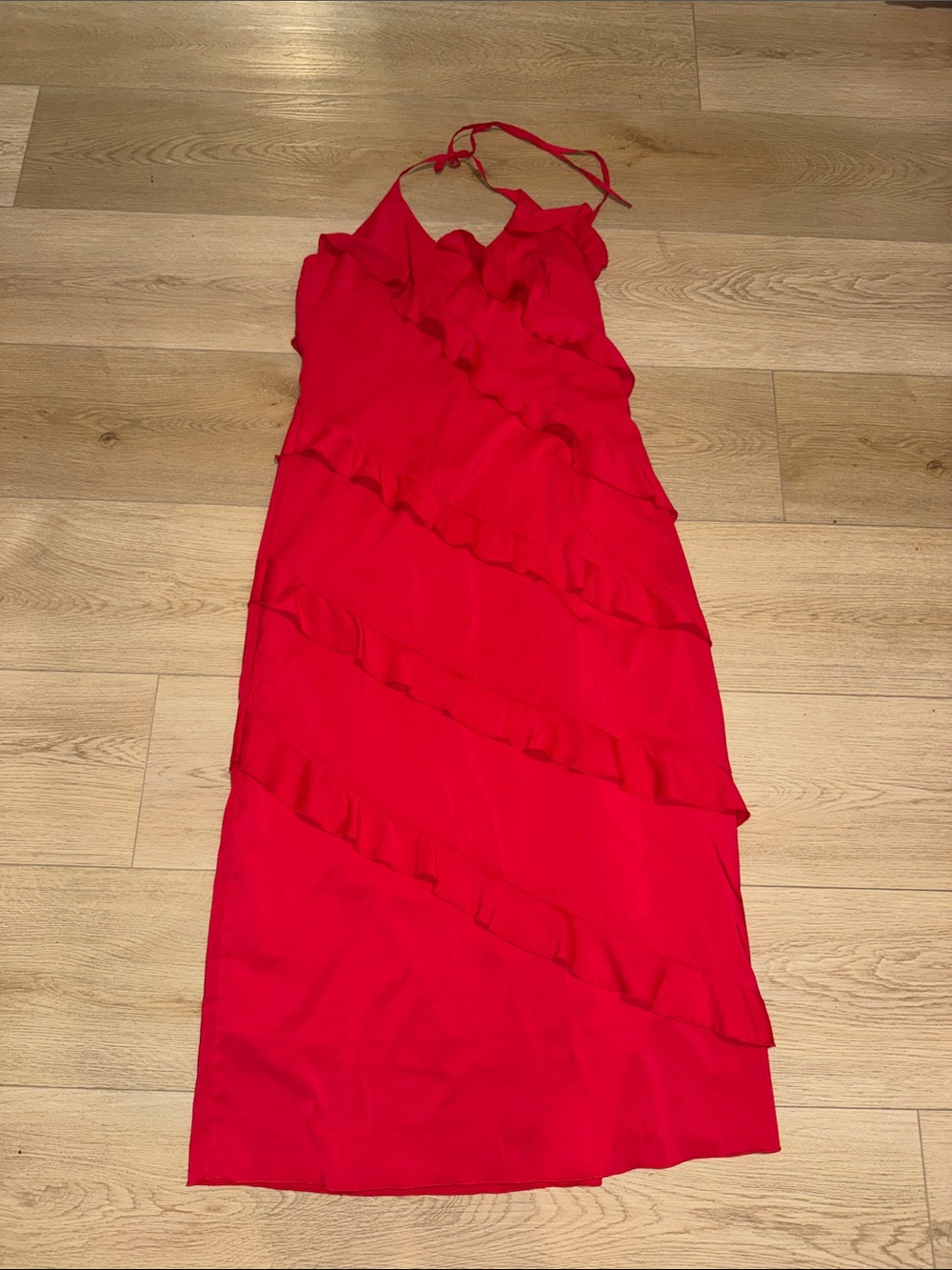 Red Ruffle Dress - Picture 2 of 2
